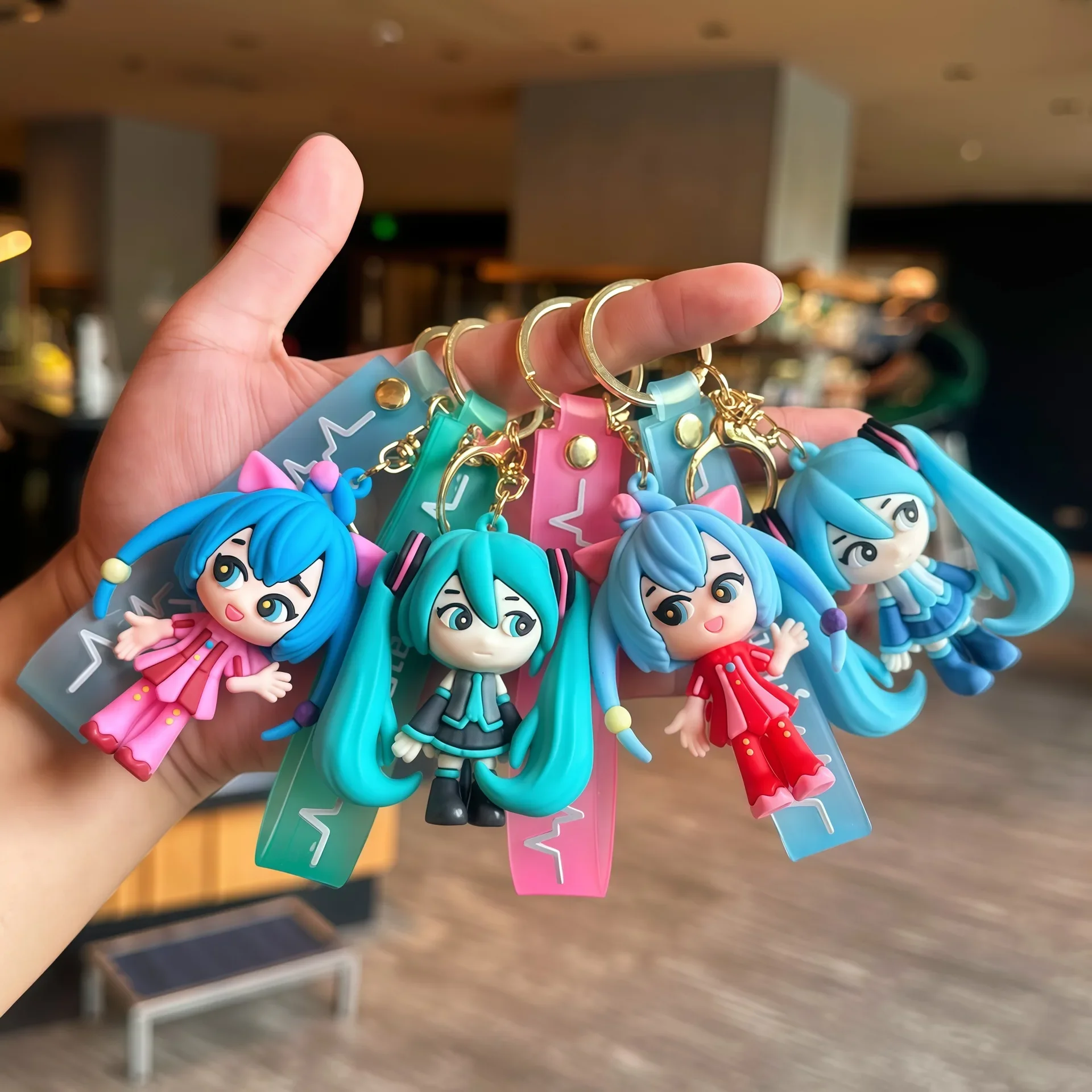 Hatsune Miku Keychain Anime Bag Pendant Cartoon Small Decoration Accessories Car Key Chain Backpack Charm Christmas Gift view 5