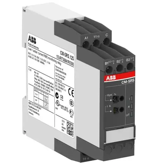 Original ABB Single-phase Current Monitor CM-SRS-12S, 1c/o, 0.3-15A, 220-240VAC