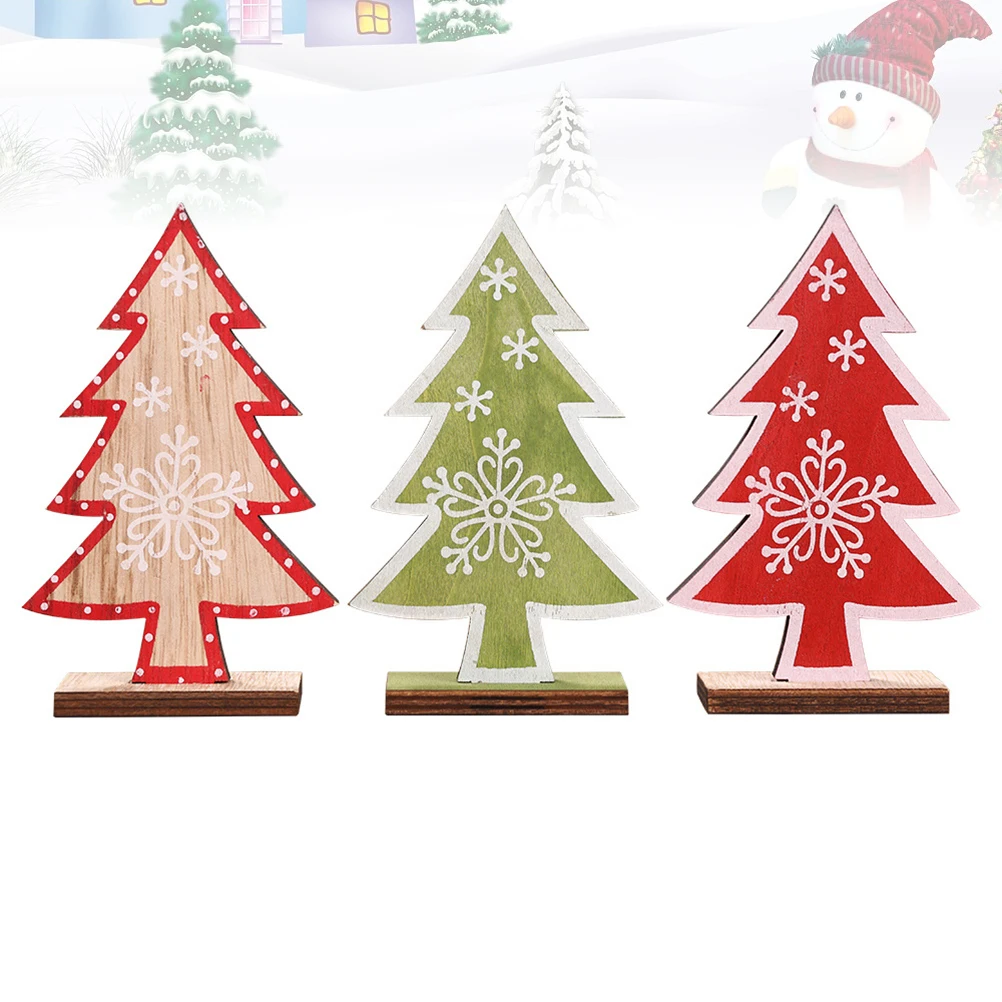 

Christmas Tree Ornaments Decor Xmas Party Wooden Desktop Gift for Decorative Accessory Decoration