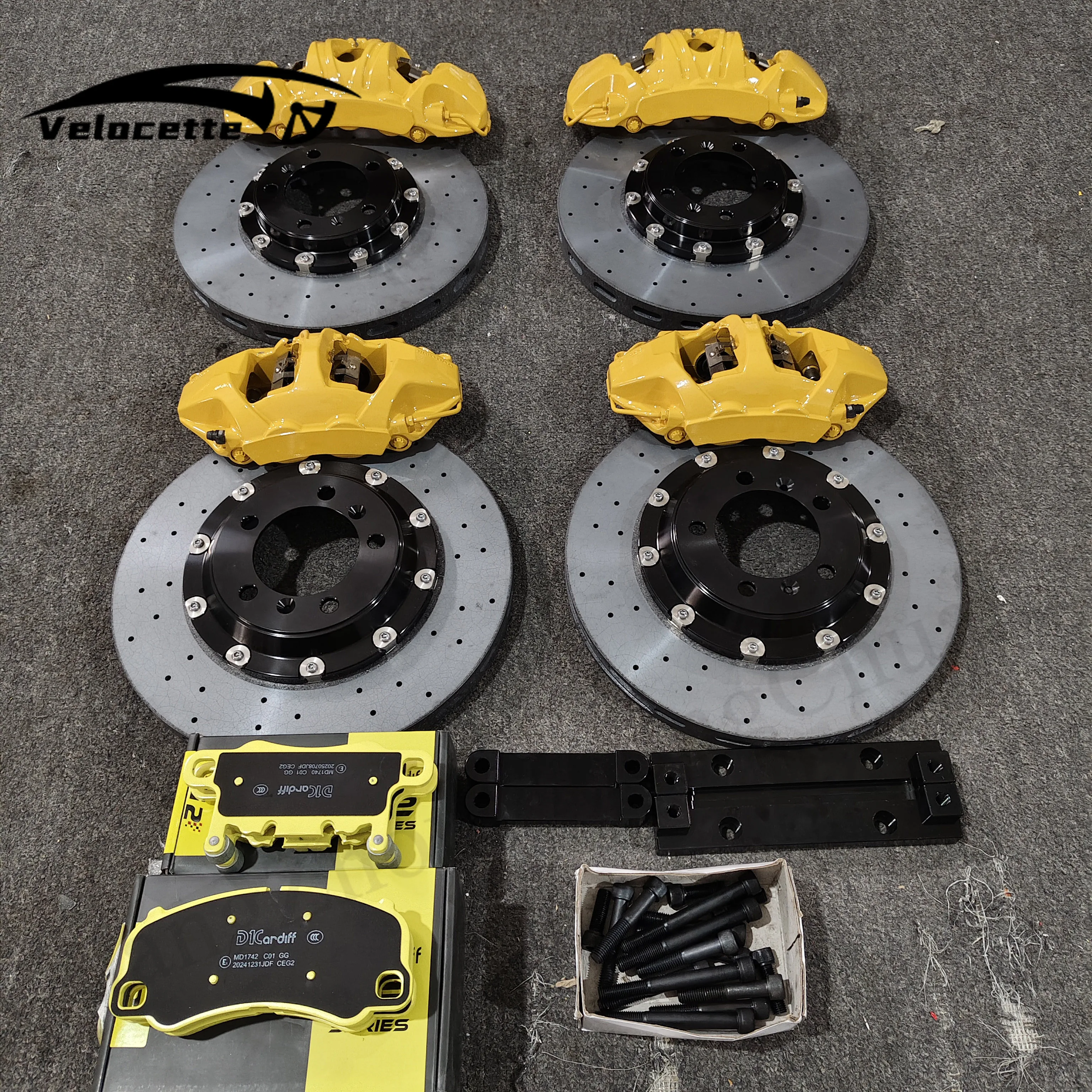 forGT3 6-Piston Brake Caliper Kit with 380mm Rotor for Front 19-Inch Wheels Compatible for Toyota Honda for Civic VW Audi A6 A8