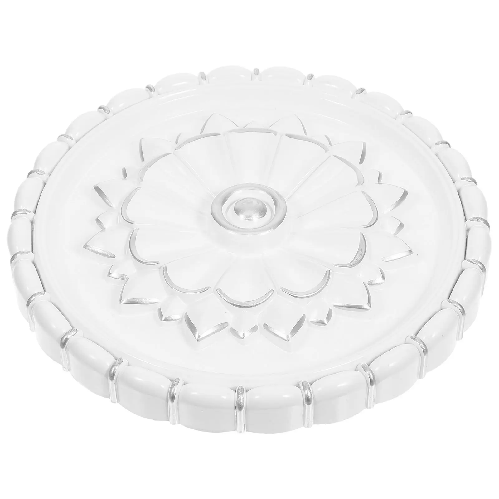 Round Wall Relief Flower Applique Roman Column Corner Sculpture Elegant 3D Onlay Decor for Living Room Bedroom Office Wall