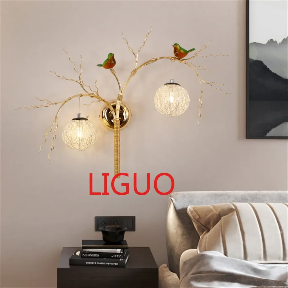 

Nordic Bird Nest Aluminum Art Deco Wall Lamp For Dining Room Villa Living Room Corridor Led Sconce Light Romantic Kids Fixtures