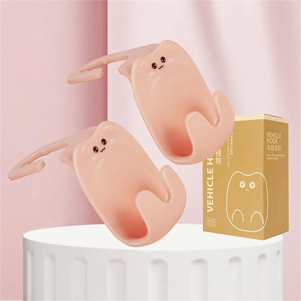 

2pcs Cute Cartoon Car Hooks Car Seat Back Hanger Headrest Hook Car Decoration Multifunctional Storage Holder Auto Fastener Clip
