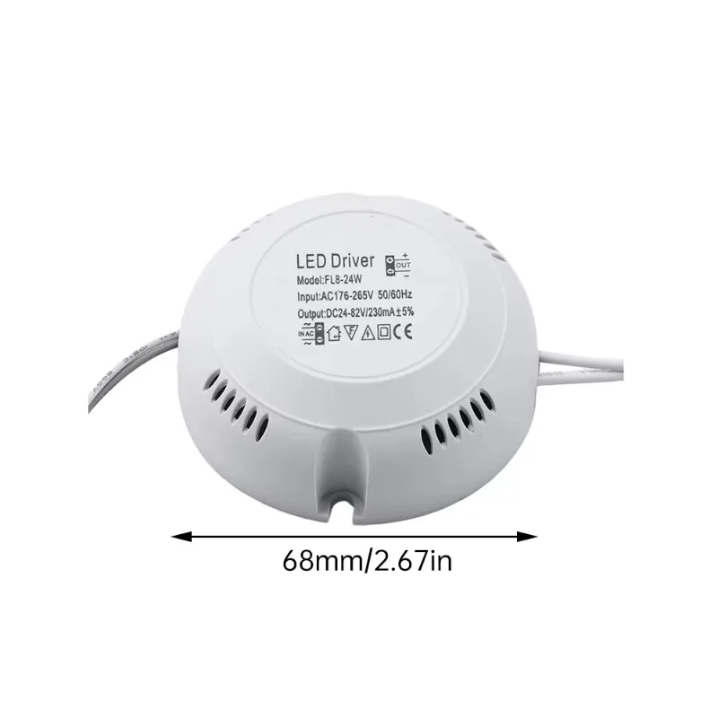 LED Driver AC185-265V to 24-82V 70V-125V Power Lighting Transformer for LED Ceiling Light 8W 12W 18W 24W 36W