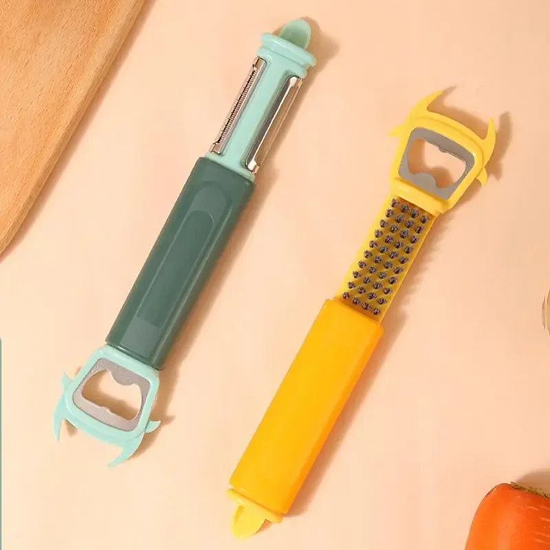 الإبداعية سبعة في واحد متعددة الوظائف مقشرة المطبخ المنزلية الفاكهة والخضروات تمزيق الذيل الفولاذ المقاوم للصدأ فتاحة الزجاجات