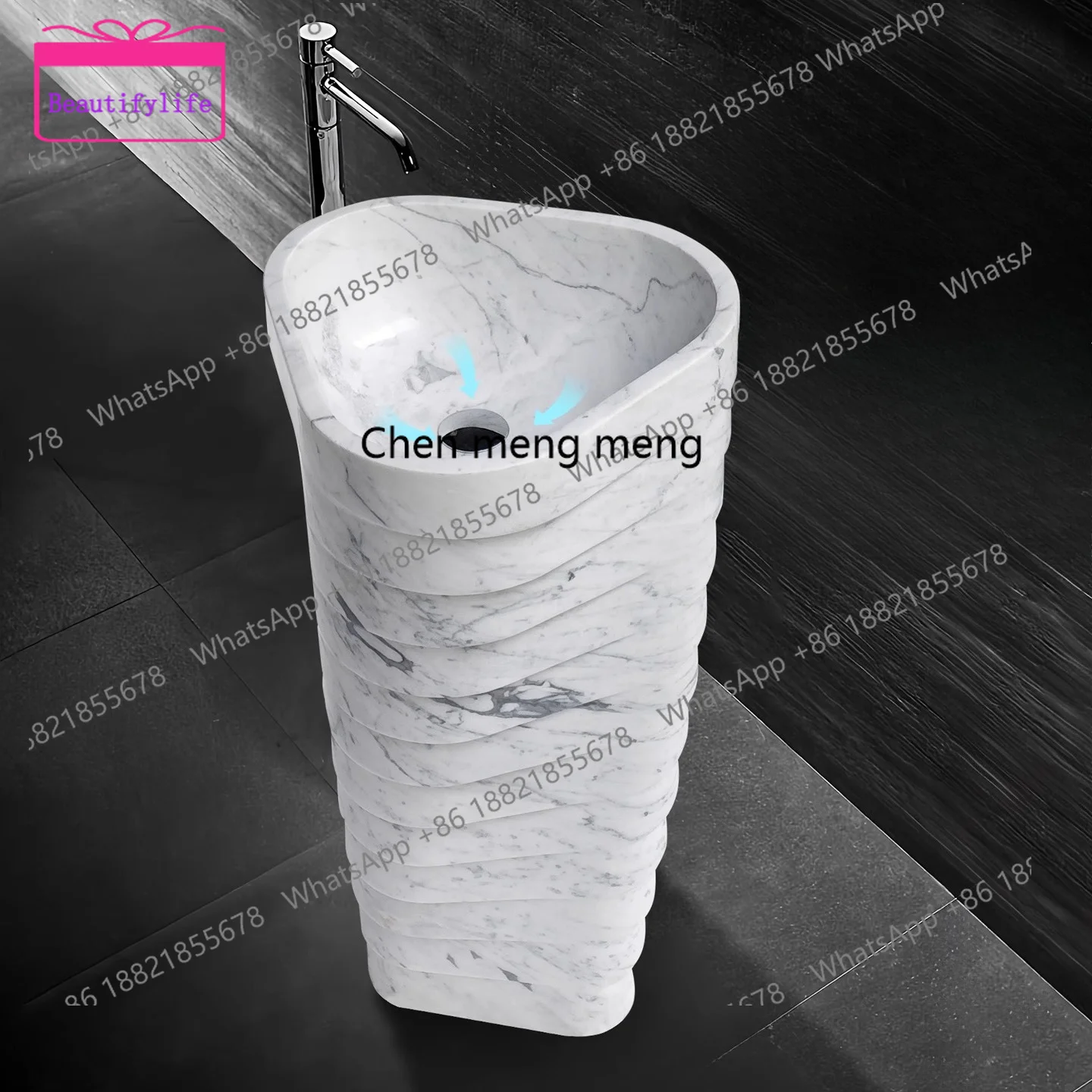 A17 integrated column basin, bathroom, wash basin floor-to-ceiling water basin