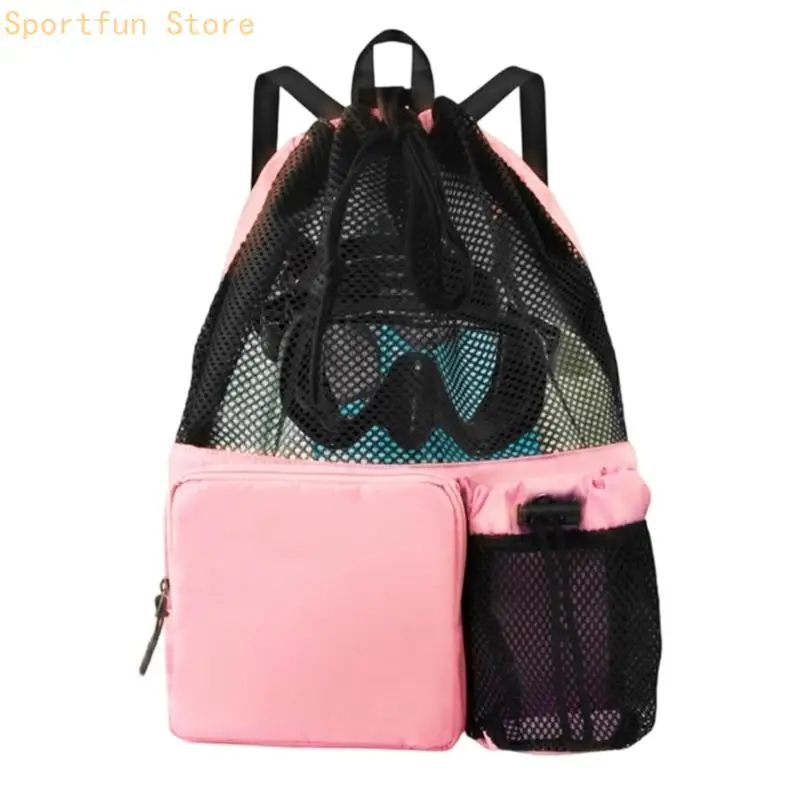 Swim Gear Backpack with Drawstring Top and Bottle Pocket X7JD