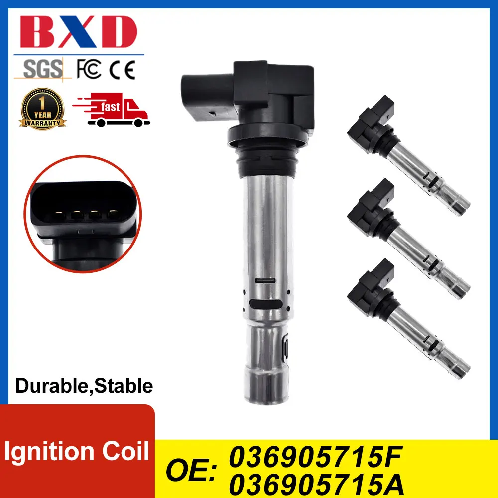 

1/4PCS Ignition Coil 036905715F 036905715A 036905715C 036905715E For Volkswagen Jetta Tiguan Polo, Seat Ibiza Leon, Audi A1