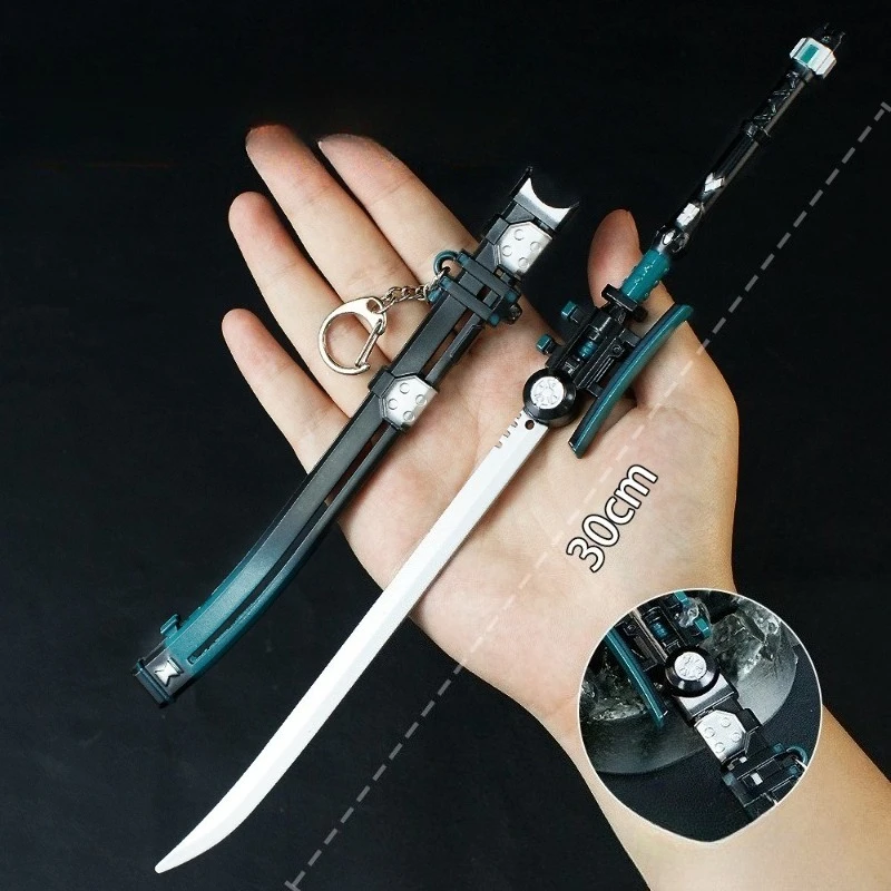 30cm Zenless Zone Zero gra nóż peryferyjny z osłoną stop metali rękodzieło broń Prop Model ozdoby kolekcja prezenty zabawki