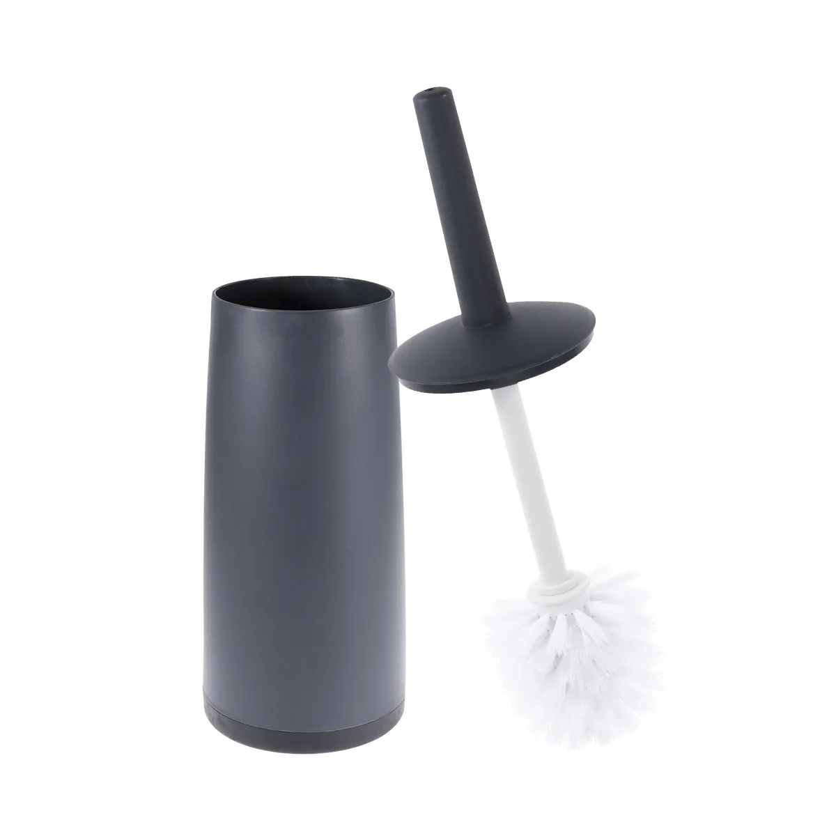 مجموعة حامل فرشاة المرحاض، مقبض أسود سميك طويل، شعيرات ناعمة، غطاء مقاوم للرذاذ للاستخدام في الحمام والمنزل والفندق والمكتب #3