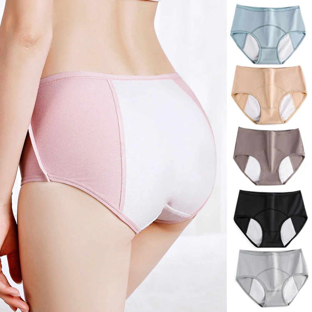 Slip Menstruel à Absorption d'Eau Étanche en Pur Coton, Culotte de Grande Taille pour Femme