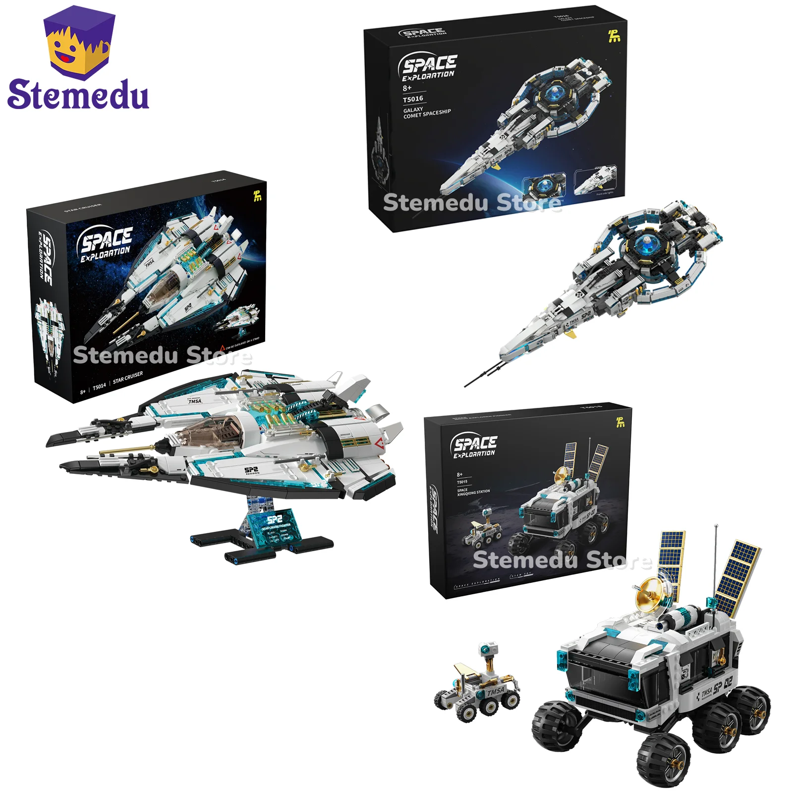 

T5014 T5015 T5016 Строительные блоки Space Series Cruiser Galaxy Comet Лунный пионер Межзвездный крейсер Модель истребителя Игрушка «сделай сам»