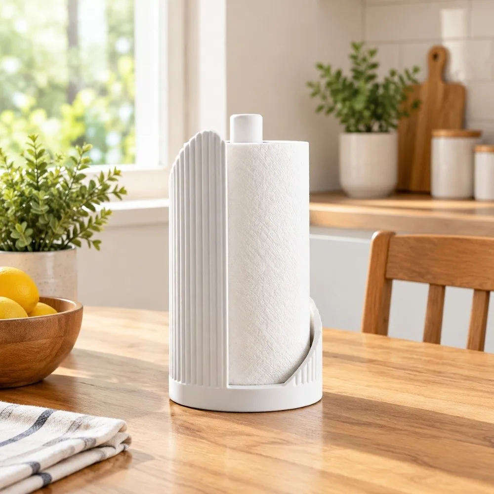 Plastic Paper Towel Holder Free Standing Stable Vertical Napkins Rack 3D Printing Space Saving Roll Paper Storage Rack Bathroom