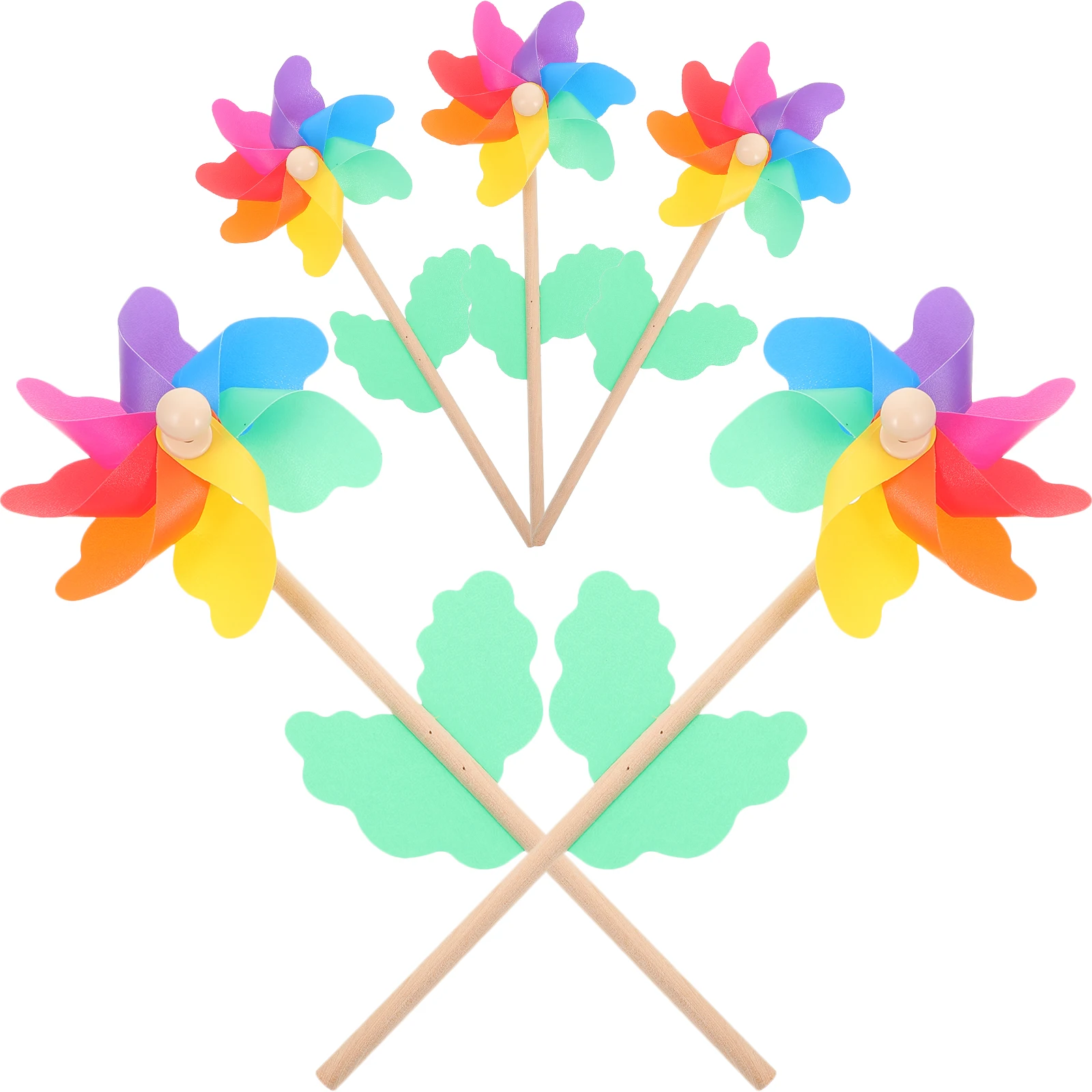 

5 Pcs 12cm Colorful Windmill Toys Seven Colors ABS Wood Garden Decor Lawn Kids Party Favor Pinwheel Scene