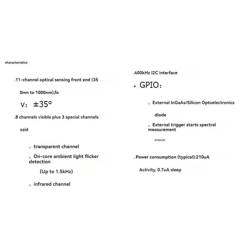 【BRILLIANT 】4X GY-AS7341 Visible Infrared Color Spectrometer Sensor Module Color Temperature Illuminance Color Measurement A