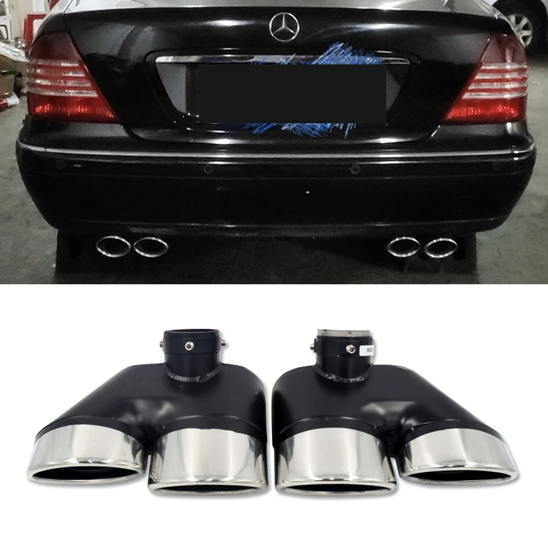 For Mercedes-Benz W220 Rear Pipe S320 S350 S500 Tuning Exhaust Four Outlet Rear Pipe Muffler Tailpipe Exhaust System