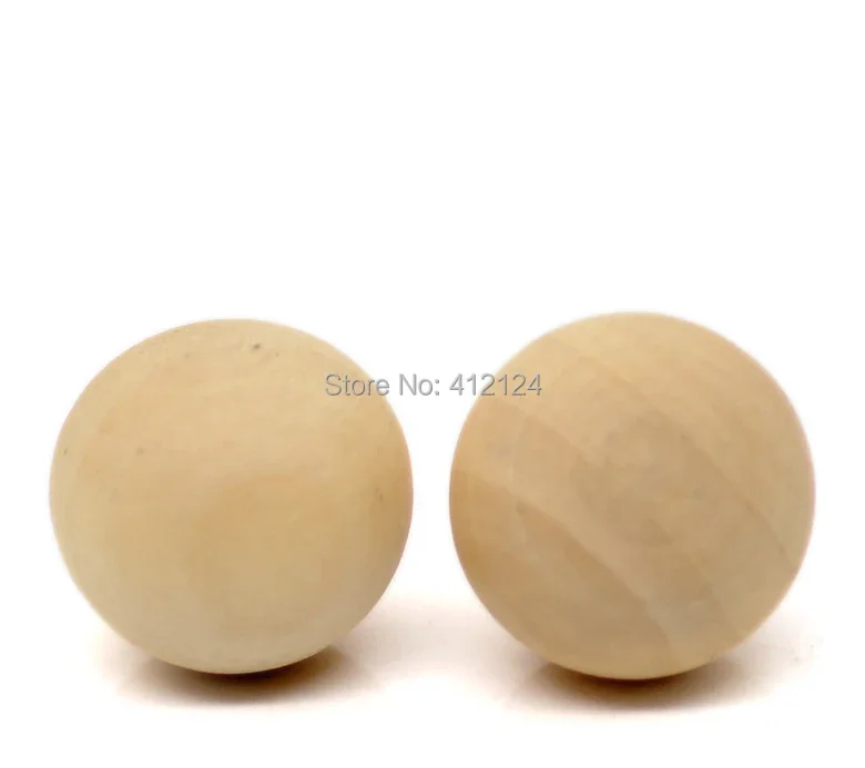 15Pcs Round Beads Ball No Hole Natural Wood DIY Crafts Jewelry Findings 50mm