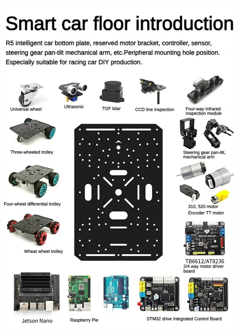 Obrázek 6: 2WD 3WD 4wd celý kinds z auto podvozek s 520 anebo 370 motorový TT mecanum kolo multi vrstev programmble robot auto promítat DIY souprava