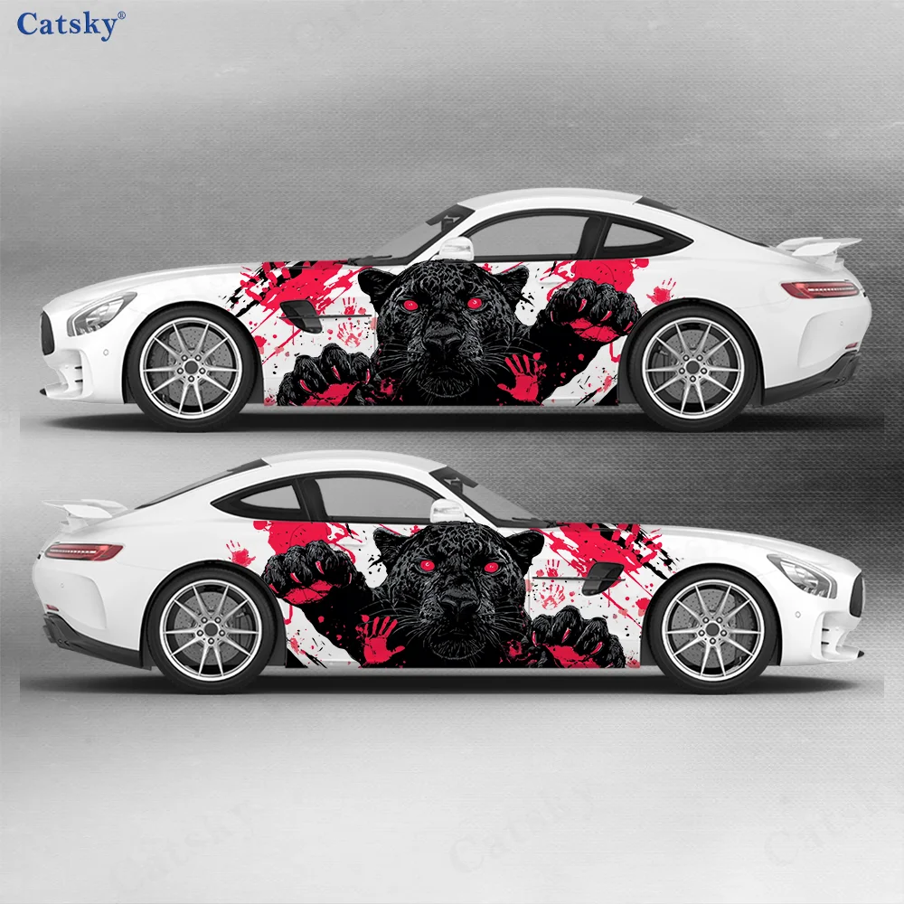 

Trendy Fierce Animal Panther Car Vinyl Wraps Decal Self-adhesive PVC Sticker Suitable for Trucks SUV Decoration Auto Accessories