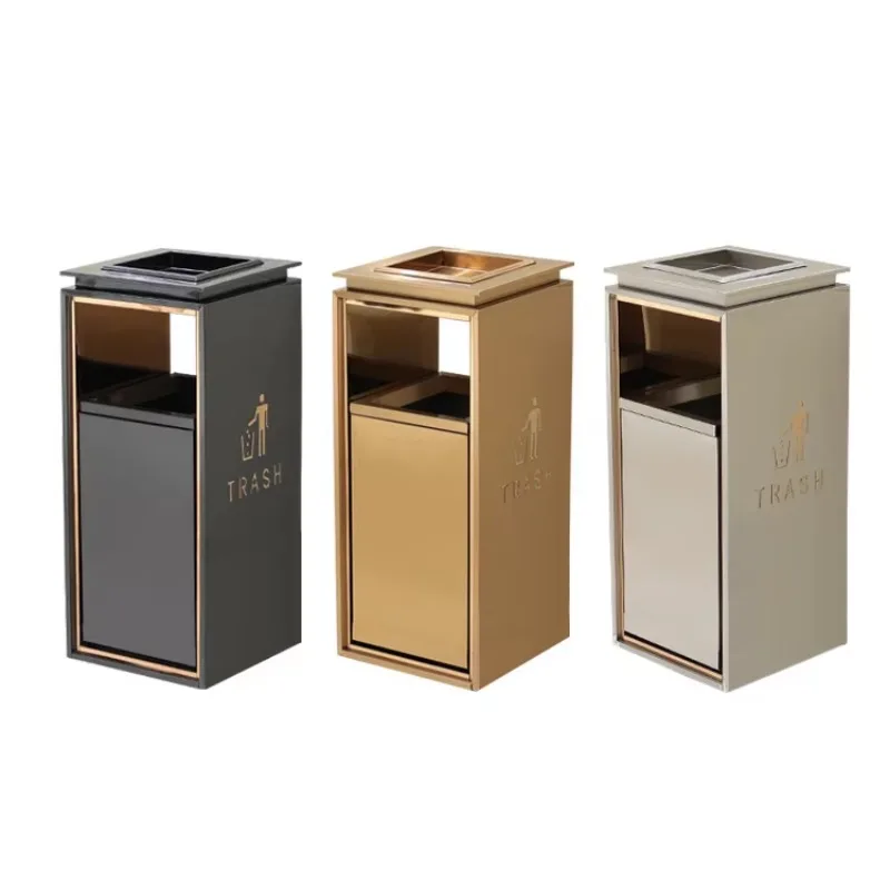 Stand Two Compartments Dustbin Box Storage Street Recicing Plastic Pedal Waste Bin Steel 50l for Kitchen Outdoor Trash Can