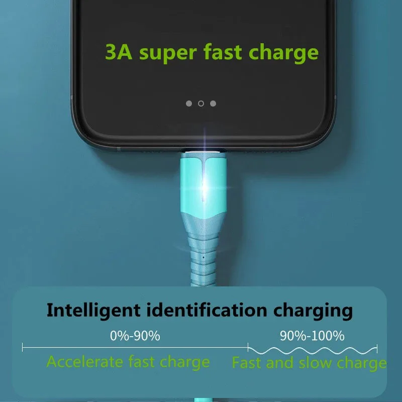 USB Mobile Phone Silicone Charging Cable The New Liquid Data Cable With Light Is Suitable For Apple Typec Fast Charging Cable