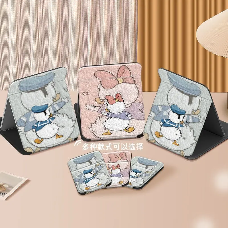 Creative Disney Donald Duck Daisy New Cute Cartoon Pattern for Men and Women Couple Portable Portable Folding Makeup Mirror