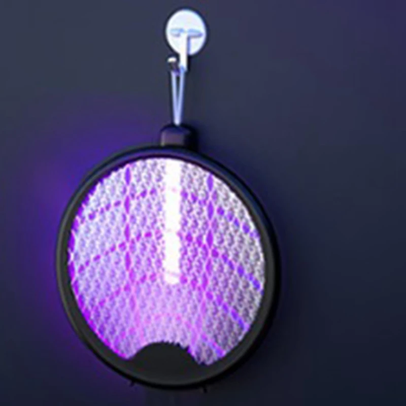 USB 충전식 접이식 전기 모기 스와터, 가정용 모기 스와터, 램프 포함 버그 재퍼, 여름 파리 스와터, 3000V