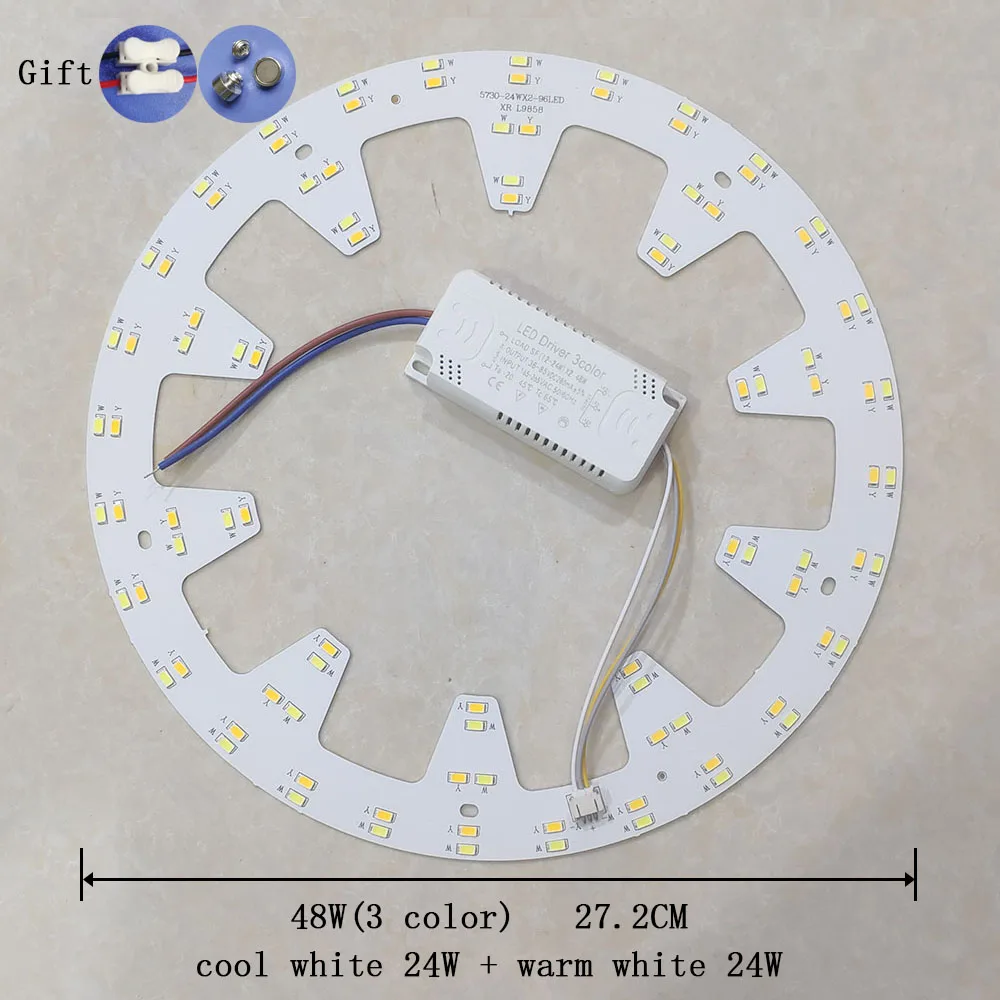 LED retrofitted light board instead of retro ceiling light converted into led light source 220V white light three-color dimming