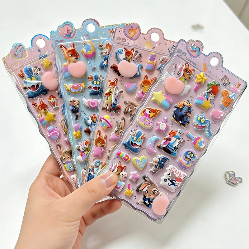 

Мультяшные 3D-стикеры «Зоотопия» с персонажами, объемные, милые, кавайные, для снятия стресса, для скрапбукинга, ноутбуков, чехлов для телефонов