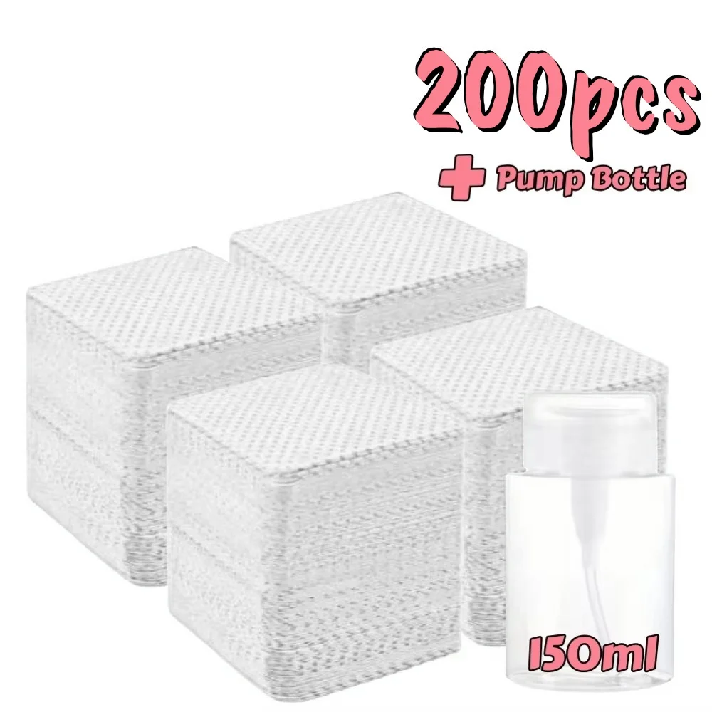 20-600 Stuks Niet-pluizende Nageldoekjes Gel Reinigingsdoekjes Aluminiumvrije Nagellak Remover Pads Voor Nail Beauty schoonmaken Care Tool