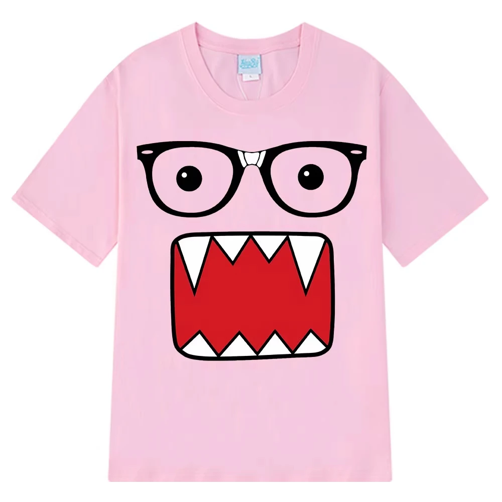Domo Kun Funny T-shirt Oversized Unisex for Men Women Cotton Tee Shirt Clothes Trendy Cotton Y2k Short high quality Couples soft