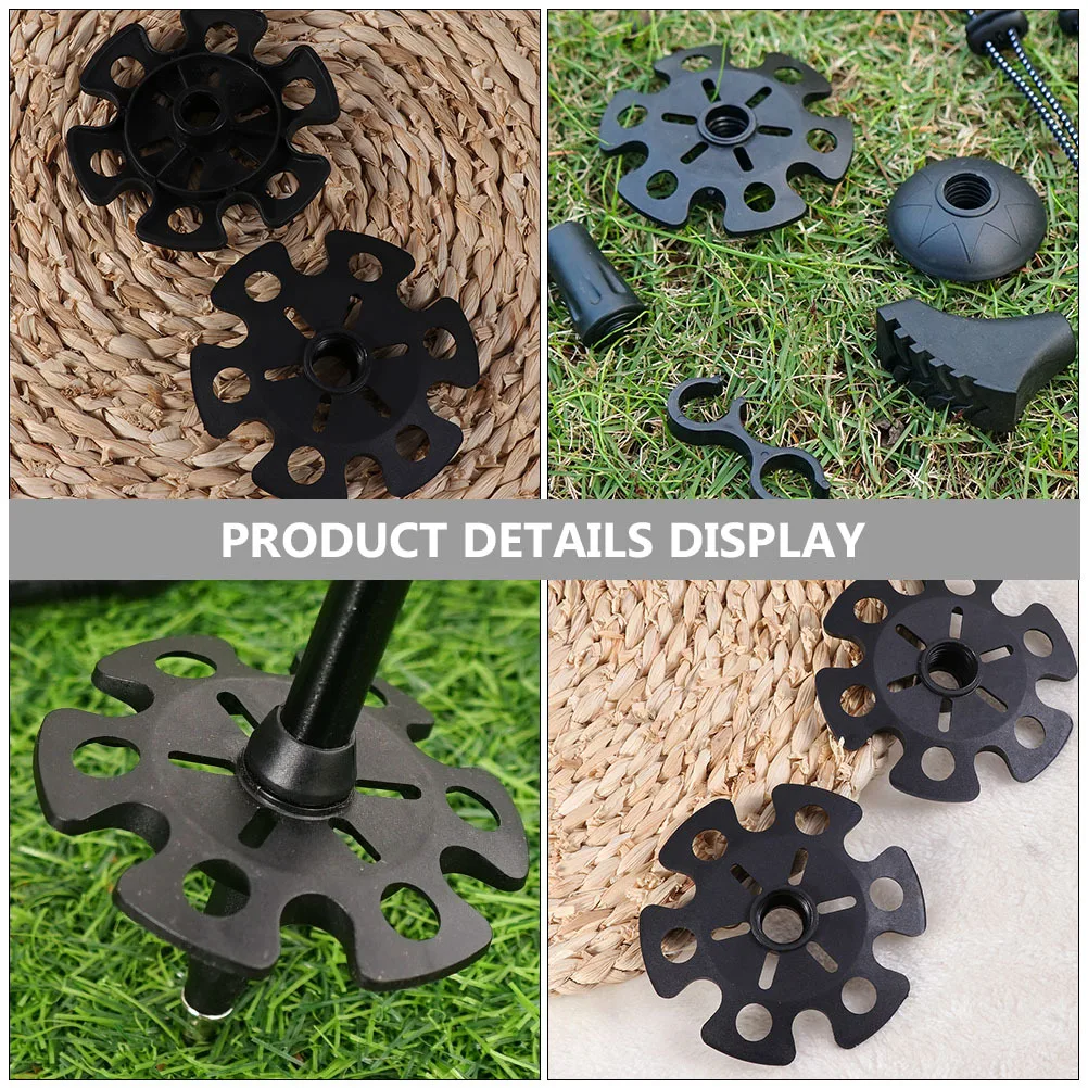 

12 Pcs Trekking Pole Protector Tip Snowflake Pad Poles Climbing Rubber Replacement