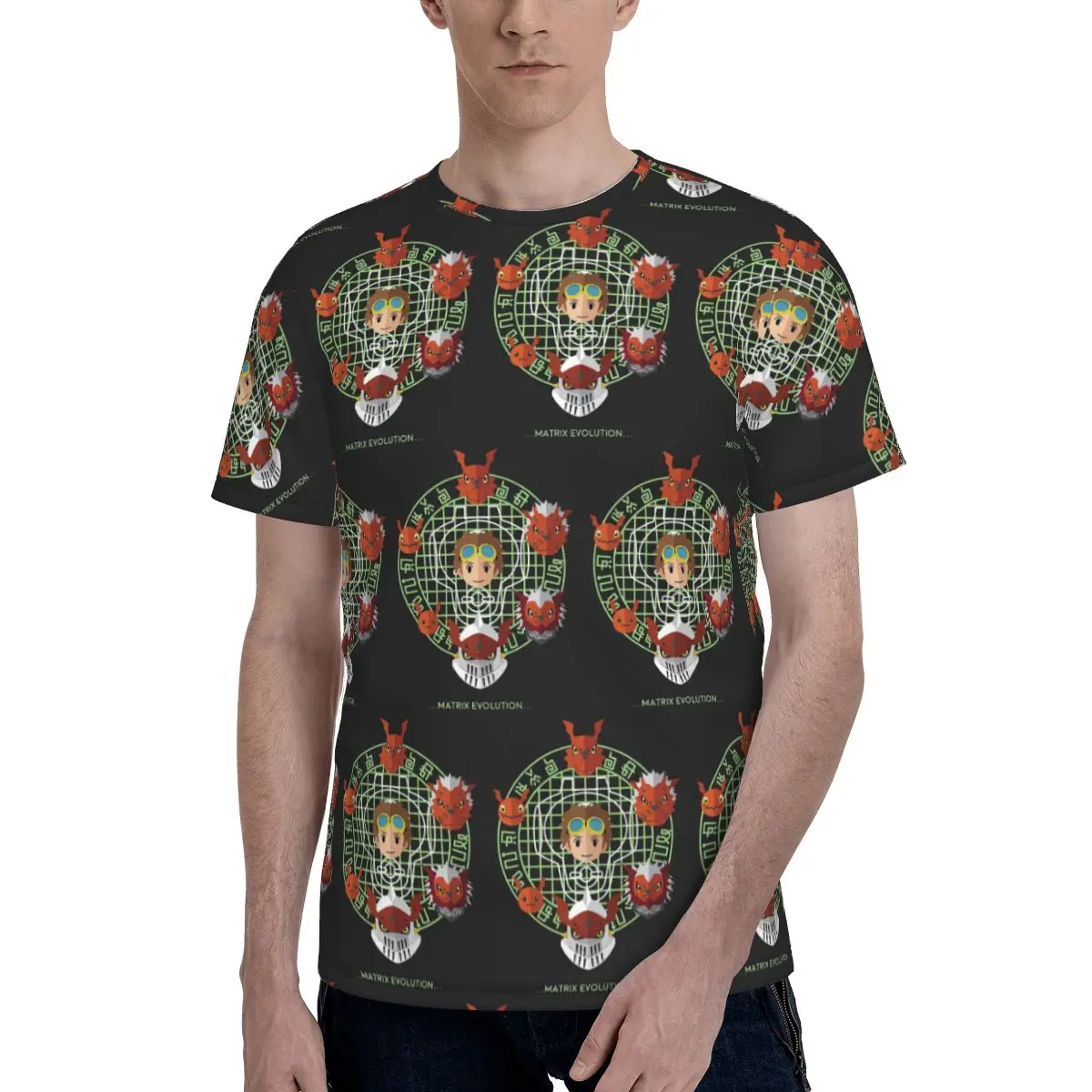 Anime Digimon Gallantmon T-Shirt for Men Cotton T Shirts Men's Short Sleeve O-Neck Summer Clothes Tops