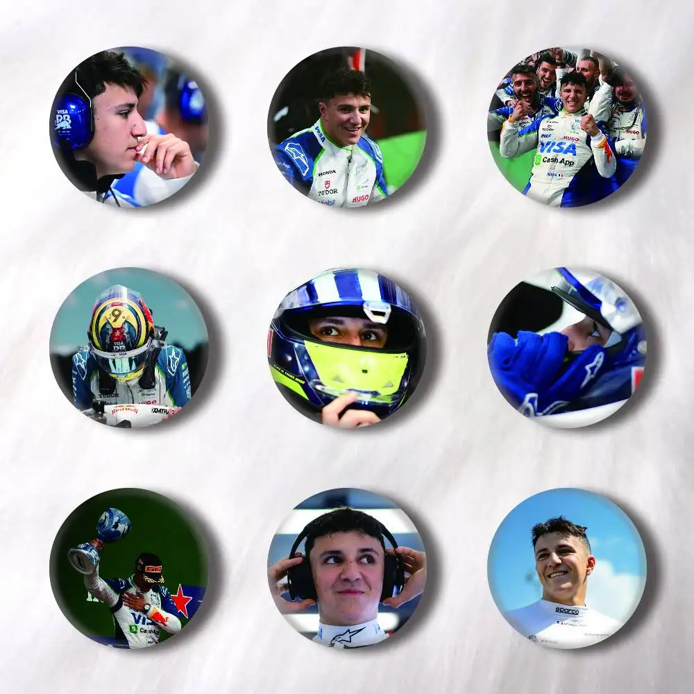 Racing I-Isack 6 H-Hadjar Pins Badges Round Laser Badge Brooch Clothes Backpack Accessories