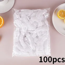 100pcs Disposable Fresh Keeping Film Kitchen Food Storage Covers Bags for Bowls Elastic Plate Plastic Lid Covers Vacuum Bags