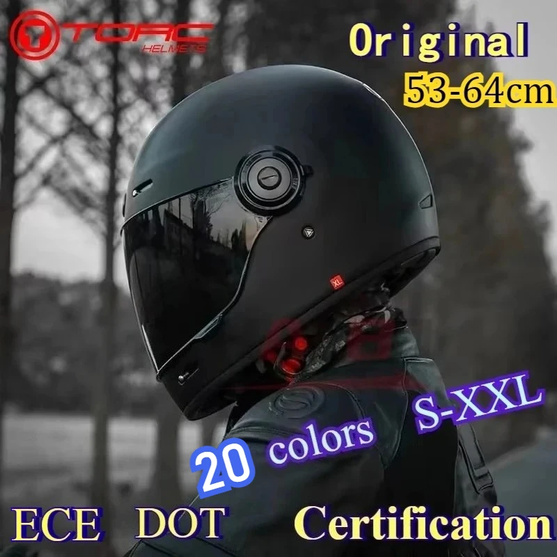 Torc motocycle capacete moto retro capacete ece dot homens moto equitação motocross vintage rosto cheio capacetes de moto