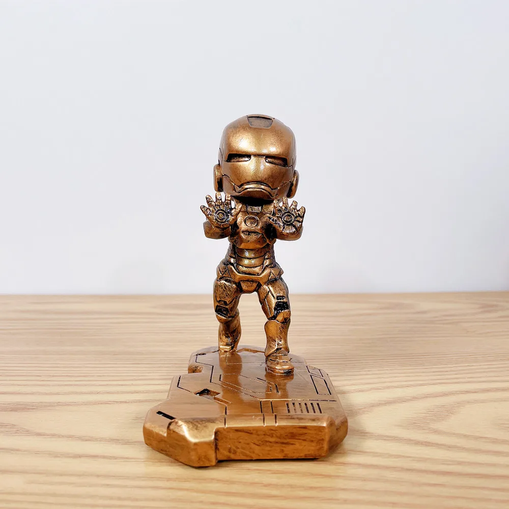 Soporte de teléfono de superhéroe IronMan, figura de acción de Iron man, modelo artesanal, juguete, marca Tonny, figura de resina, regalo de cumpleaños de Navidad