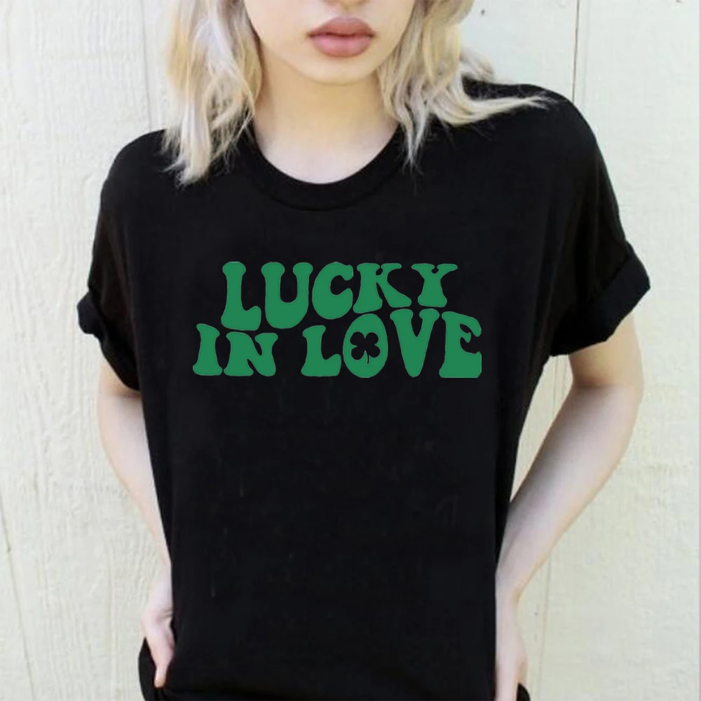 St Patricks Day Bachelorette Party Shirts St Patty Tee Bride Bad Boozy Shirt Lucky In Love Shirt Unisex Summer Casual Tops