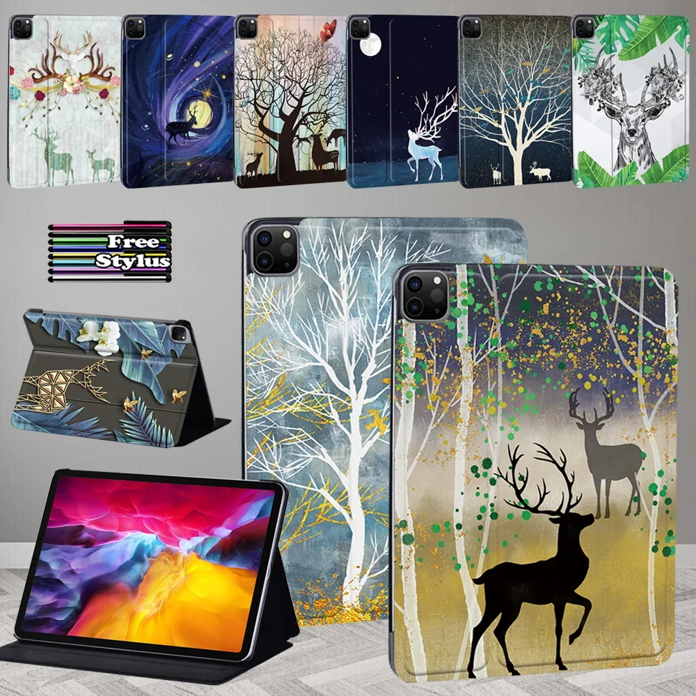 

Deer Pattern Case for Apple IPad Air 4 10.9" New Anti-fall Flip Pu Leather Stand Cove Tablet Case for Air 3 10.5"/Air 2/Air 1