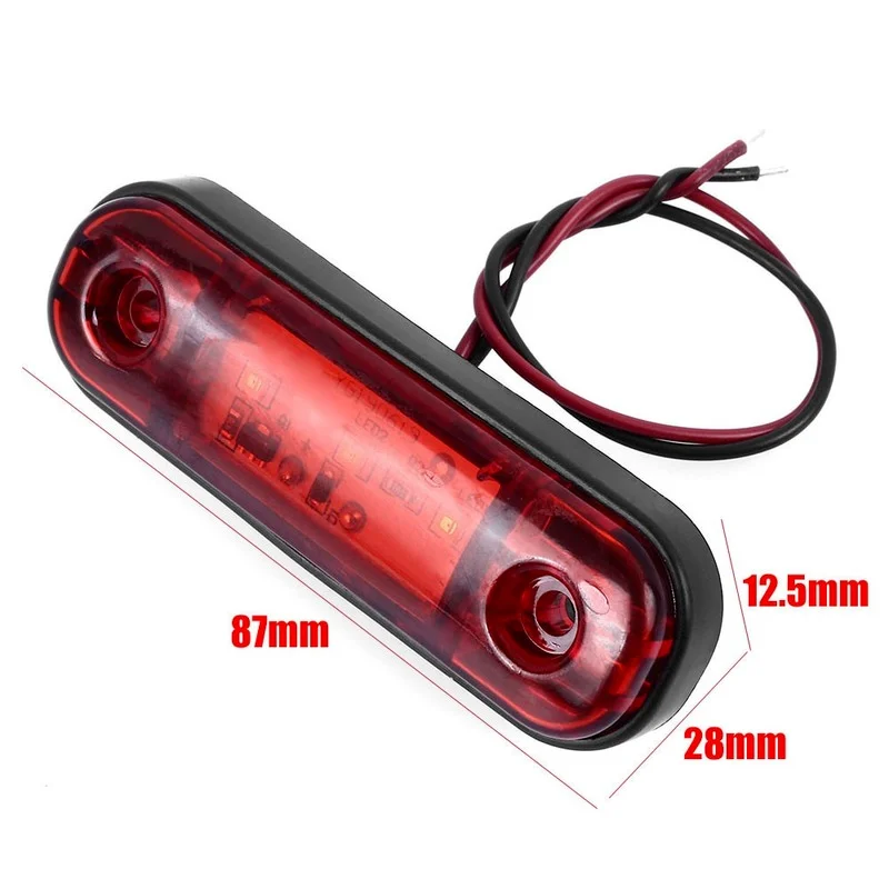 12v / 24v luci di ingombro laterali a Led per camion rimorchio Caravan luce di ingombro laterale lampada Led camion ambra rosso bianco 9-30V