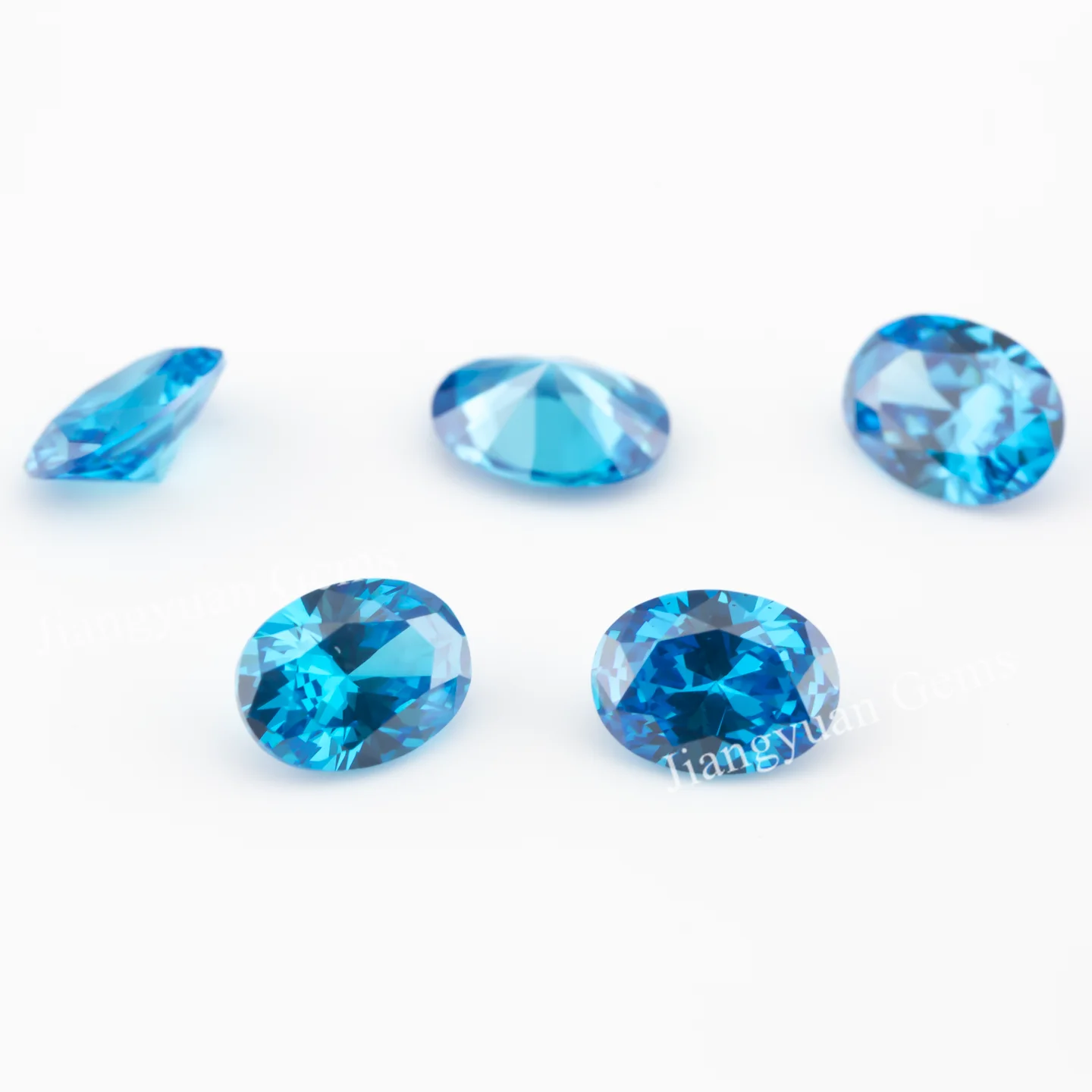 楕円形のキュービックジルコニア,サイズ3x5〜10x12mm,合成宝石,石,緑,青,コーヒーのチューブ