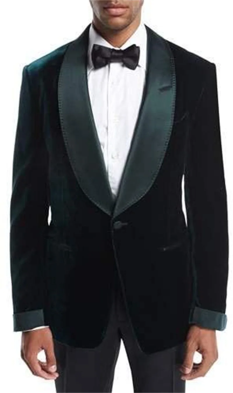 Velevt 1 peça ternos masculinos blazer tamanho personalizado moda verde casamento noivo smoking prom coat negócio outfit jaqueta traje