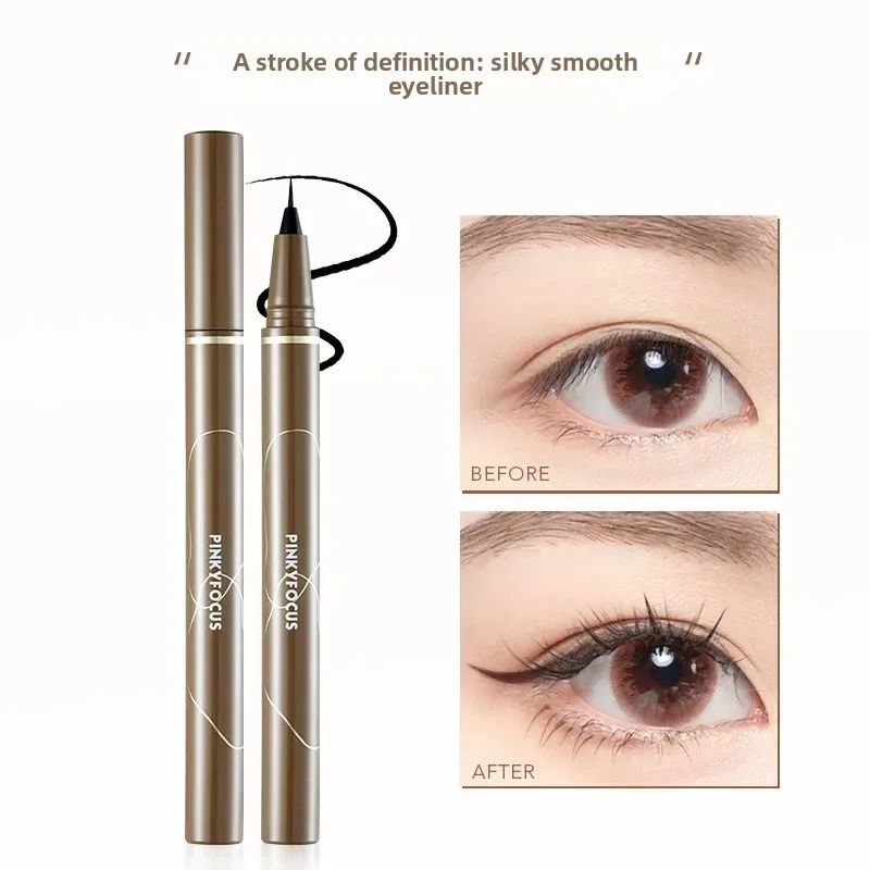 Pudaier Quick-Drying Natural Shading Waterproof Rich Precise Liquid Eyeliner Makeup Long-Lasting Point Eyleliner Black Cosmetic