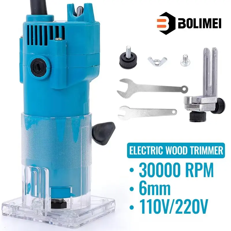 

BOLIMEI M1P-3073 800W 30000R/MIN Electric Hand Trimmer Wood Routers Woodworking Joiner for Wood Chamfering or Digging