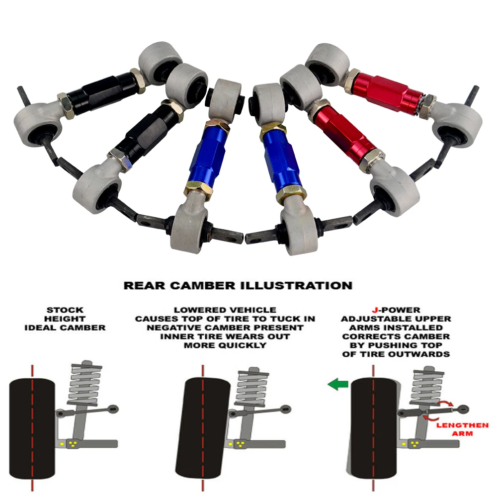 PQY - Отверстие заднего развала KiT 10 мм для Honda Civic EK/EG (синий, красный, черный) PQY9851