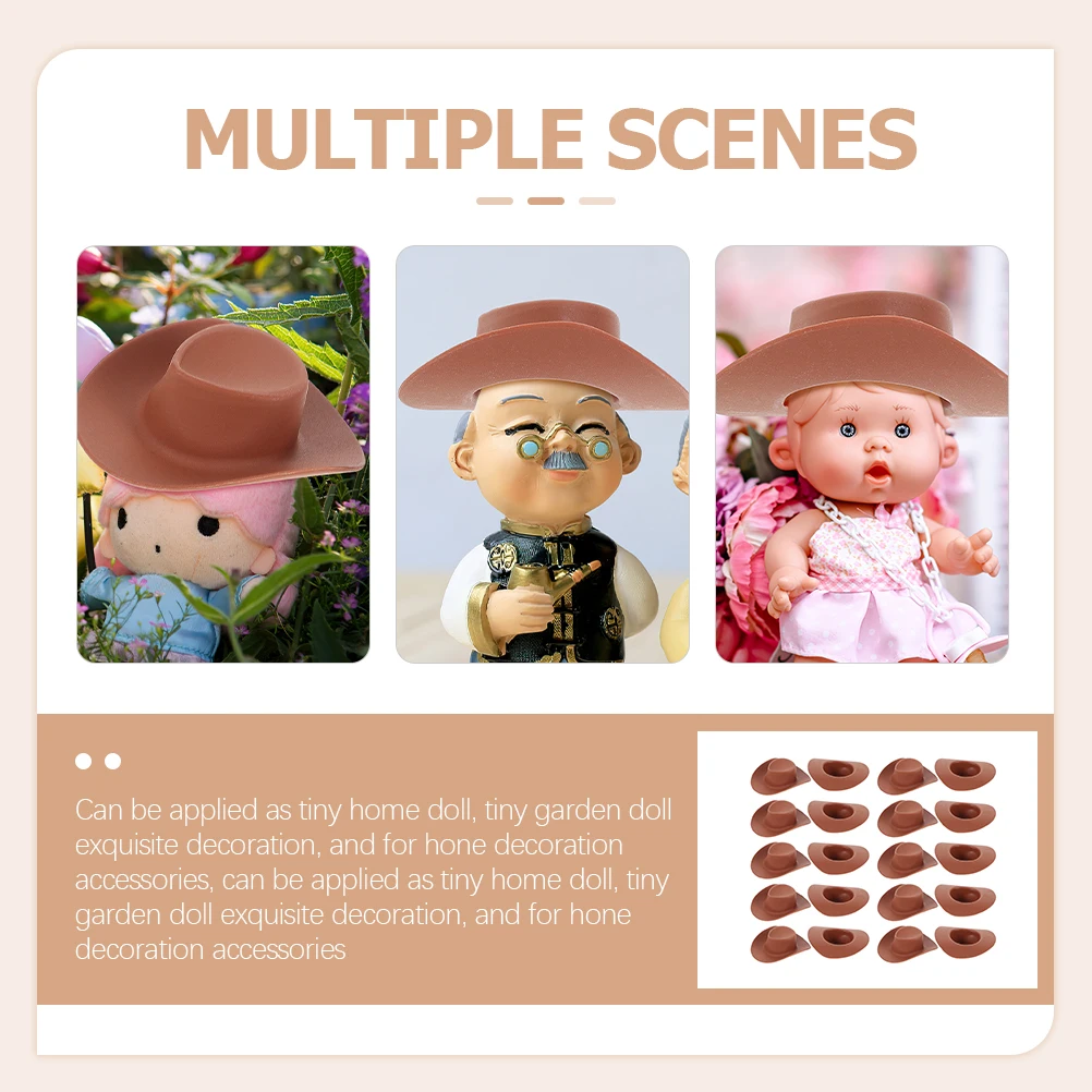 

40 Pcs Cowboy Hat Hats Decorations Little for Crafts Brown Cowgirl Centerpiece Child