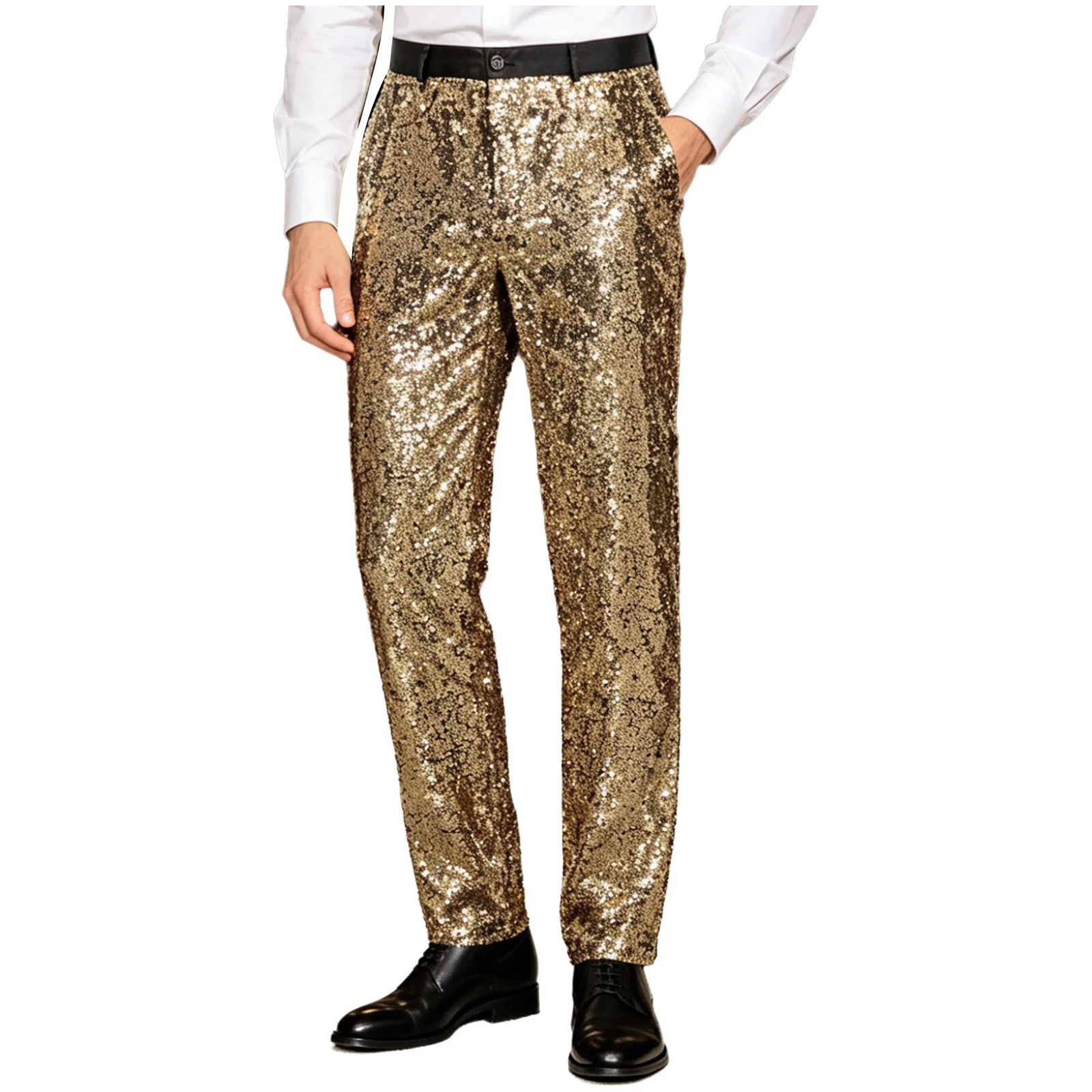 Sequins Pants for Men's Party Retro 70s 80s Disco Outfit Shiny Trousers Male Sequins Long Pants for Club Jazz Rock Music Costume view 4
