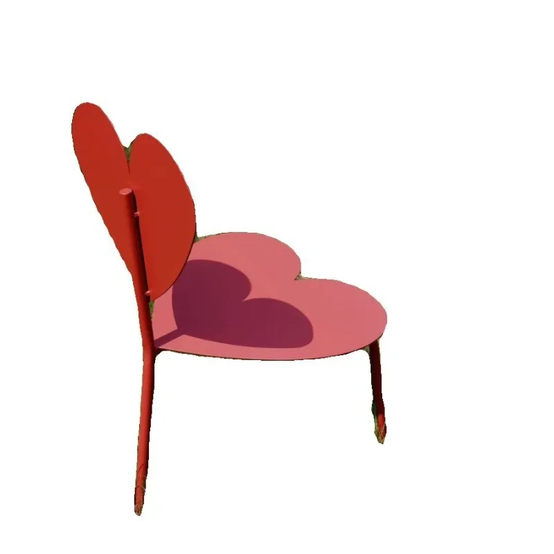 

Love red design chair minimalist outdoor metal seat modern minimalist art pose