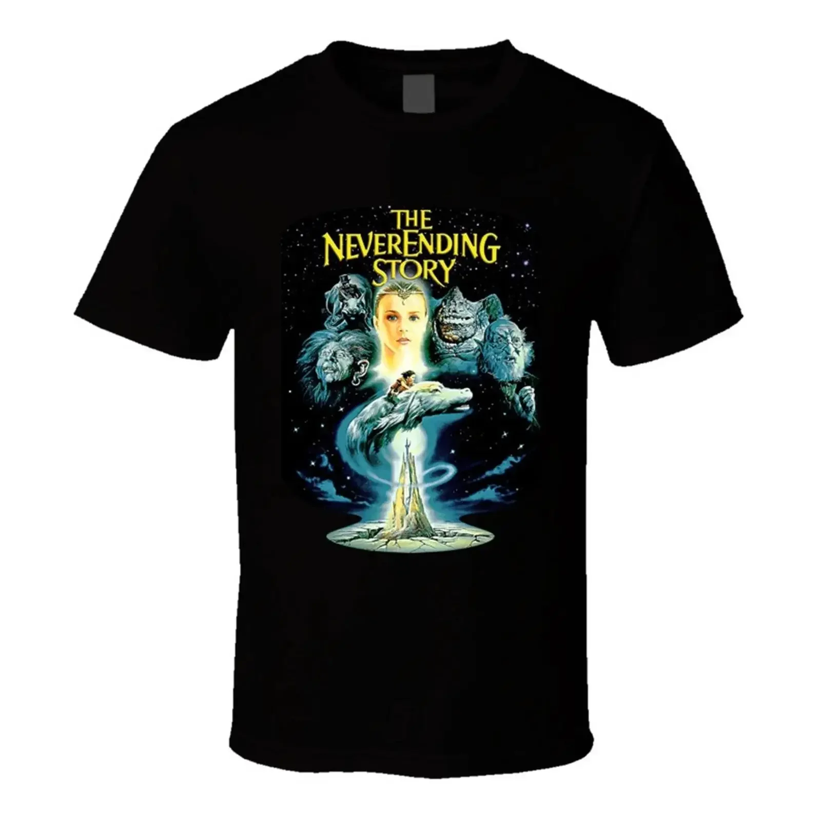 Camiseta de película fantasía The Neverending Story vintage Washed graphic Casual fashion Breathable Unisex designer clothes