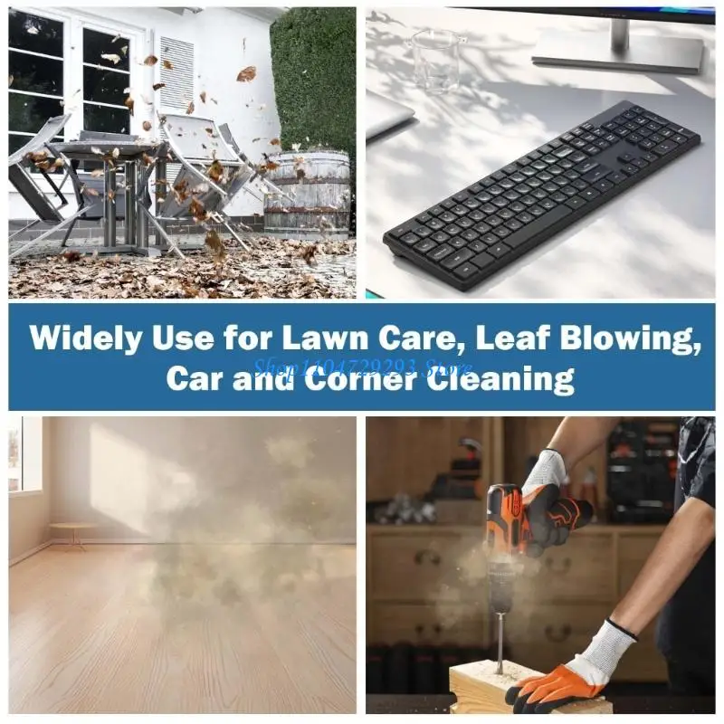 Brushless Handheld Dust Blower with Four Speeds for Car Interior and Tool Care, Battery Not Included for Daily Use 